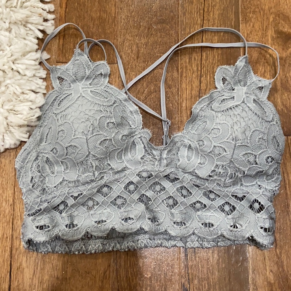 grey lace bralette size small